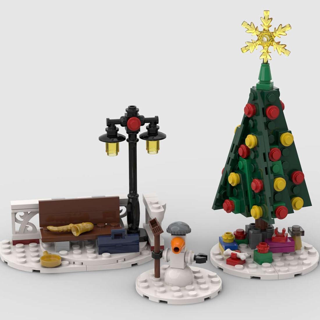 Christmas Country Church Building Kit, MOC-147549 Winter Modular Building Blocks Christmas House Building Block Building Toy (1769 Pieces)